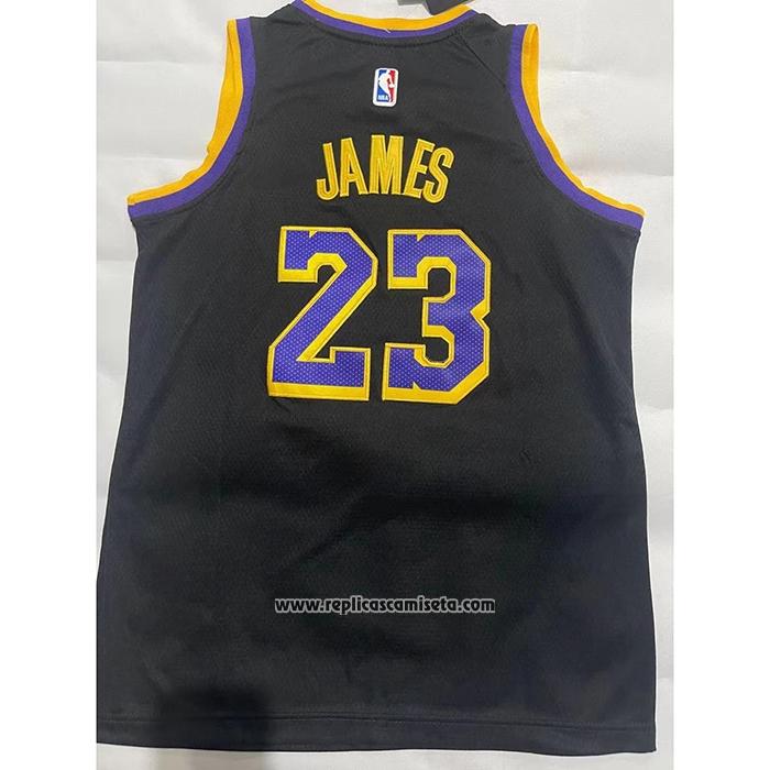 Camiseta Nino Los Angeles Lakers LeBron James #23 Earned 2021-22 Negro